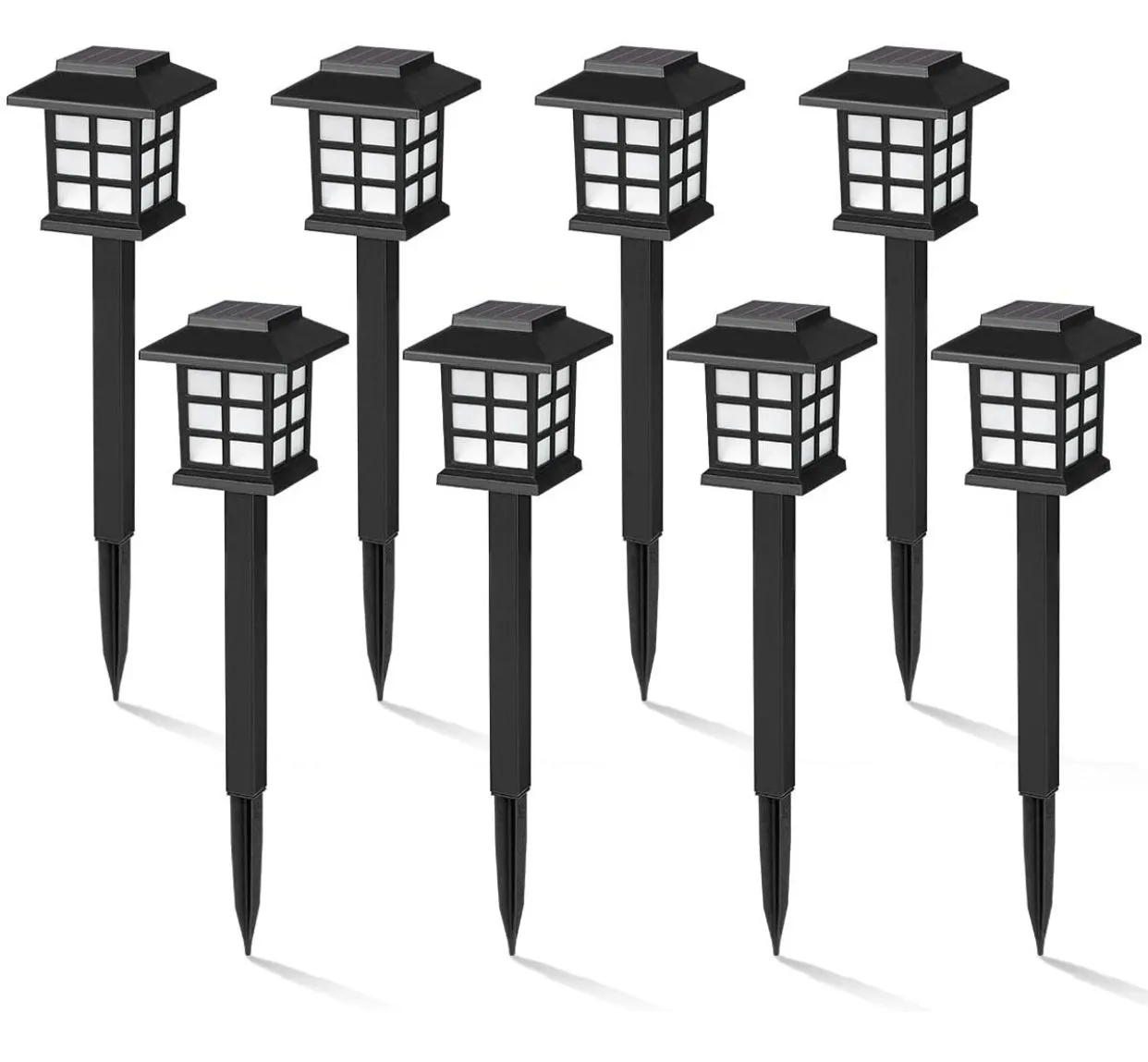 12 Pack Solar Pathway Lights Outdoor, Waterproof Outdoor Solar Lights-Asian Style