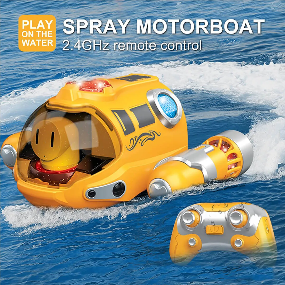 2.4GHz Remote Control Boat Spray Boat Twin Propeller Speedboat Waterproof Boat