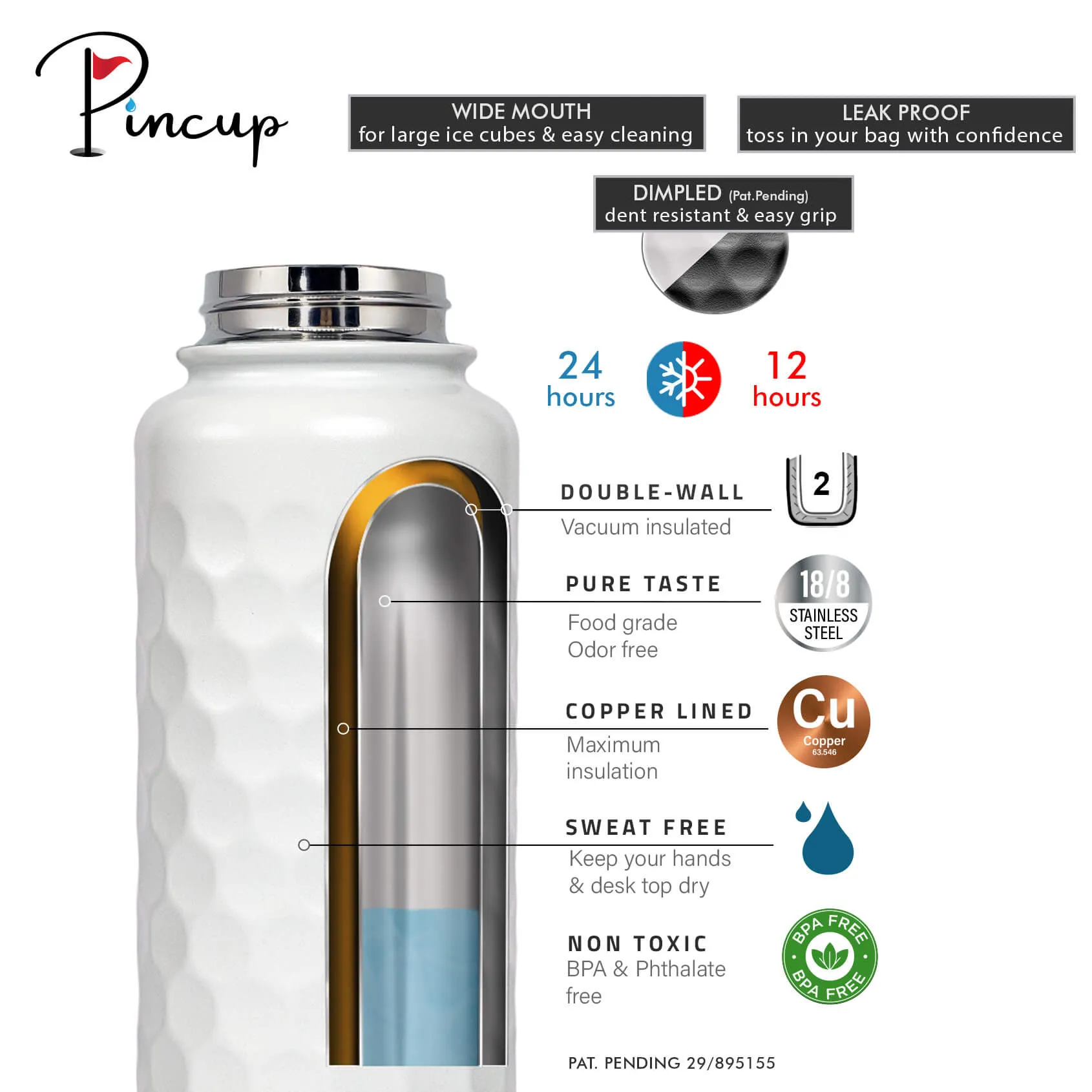 32 oz Golf Water Bottle