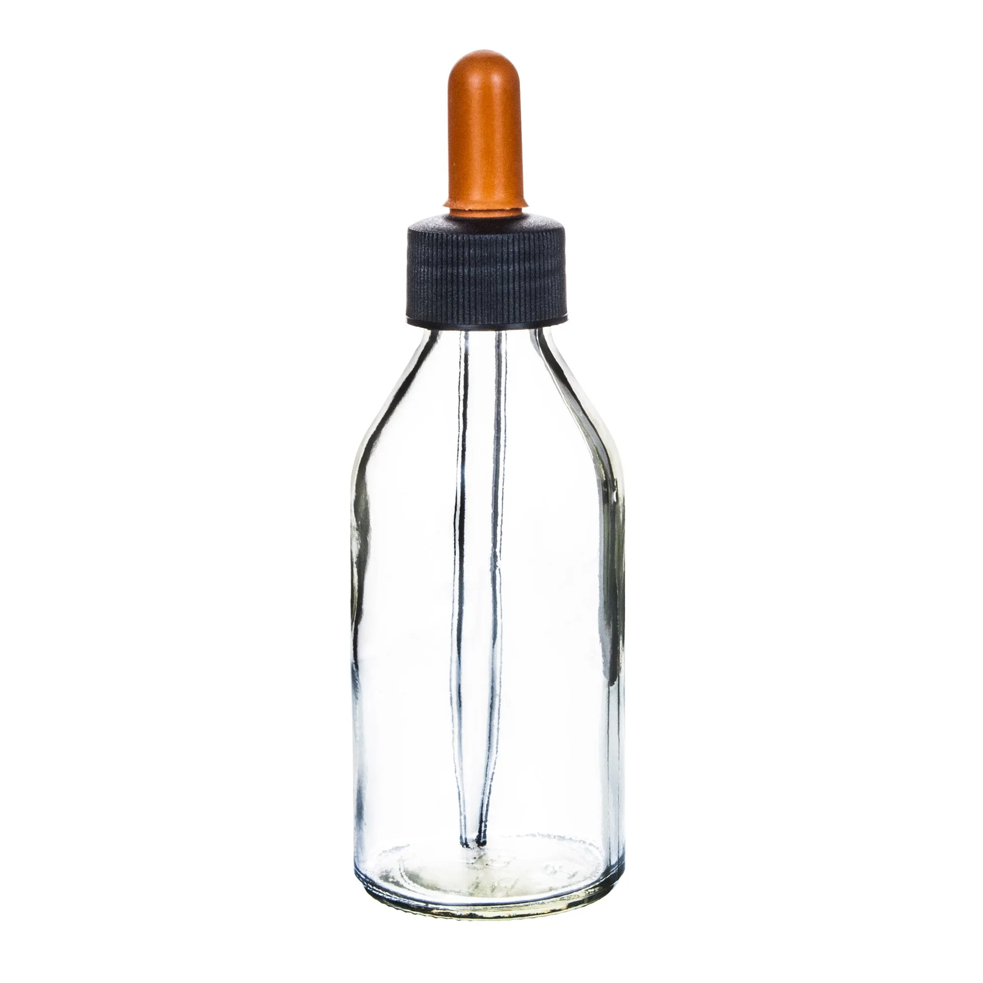 6PK Dropping Bottles, 100ml (3.3oz) - Screw Cap with Glass Dropper - Soda Glass