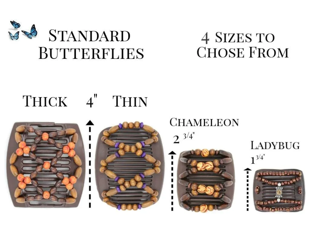 African Butterfly Chameleon Hair Comb - Beada Tube Clear 14