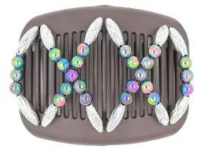 African Butterfly Hair Comb - Dalena Brown 125