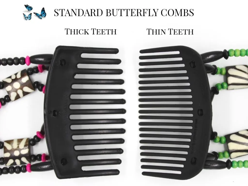 African Butterfly Hair Comb - Dupla Brown 90