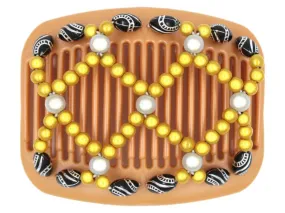 African Butterfly Hair Comb - Ndalena Blonde Pearl 04