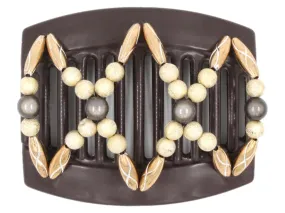 African Butterfly Thick Hair Comb - Dalena Brown 136