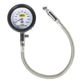 Auto Meter Tire Pressure Gauge 0-100 psi Analog w/Bleed Valve