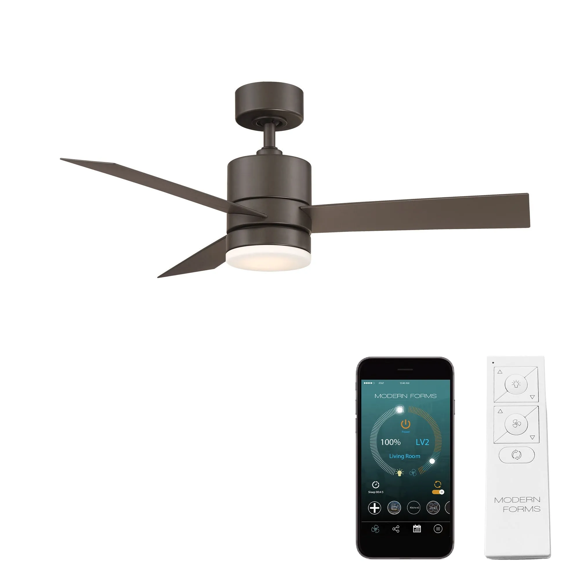 Axis Indoor/Outdoor 3-Blade 44" Smart Ceiling Fan with LED Light Kit and Remote Control