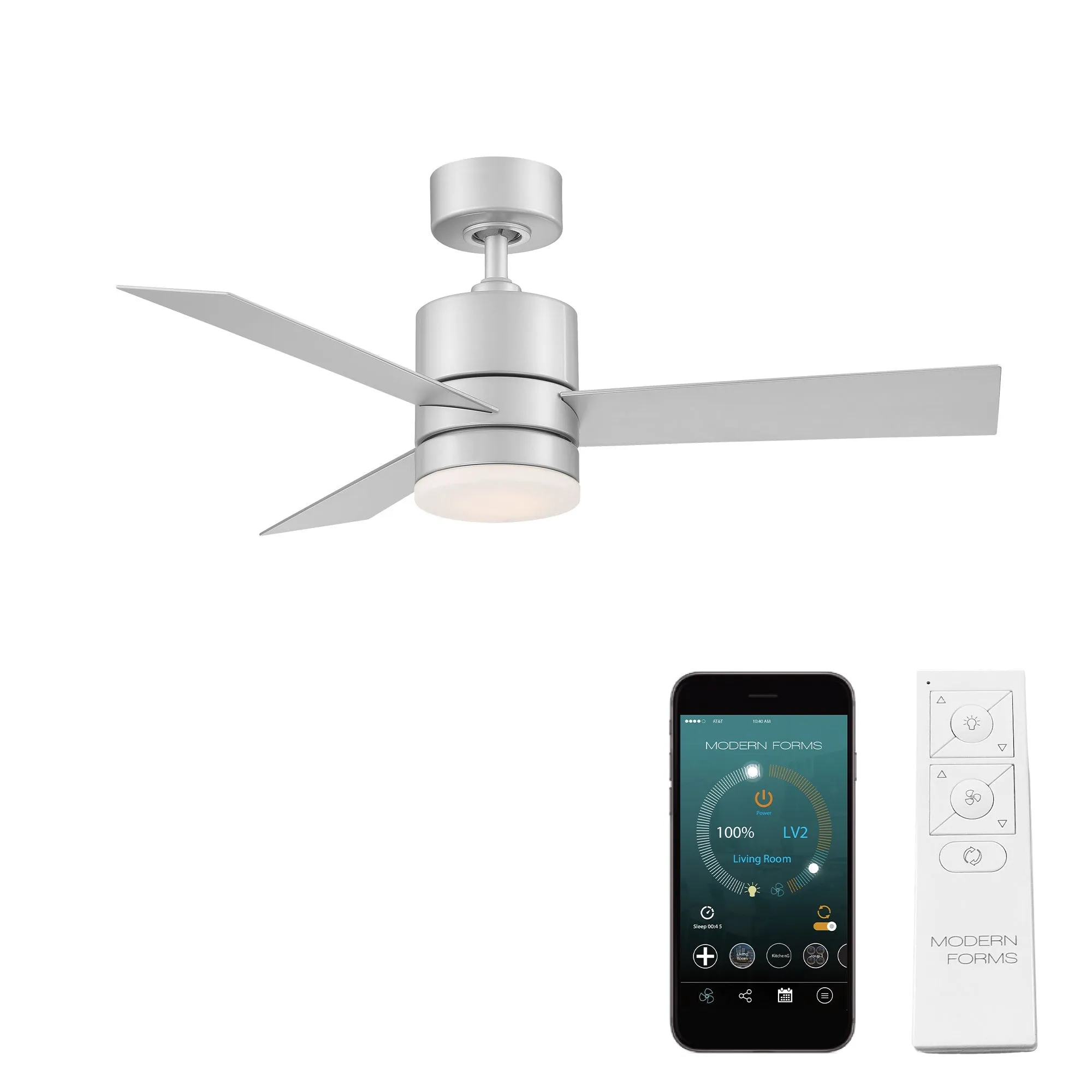 Axis Indoor/Outdoor 3-Blade 44" Smart Ceiling Fan with LED Light Kit and Remote Control