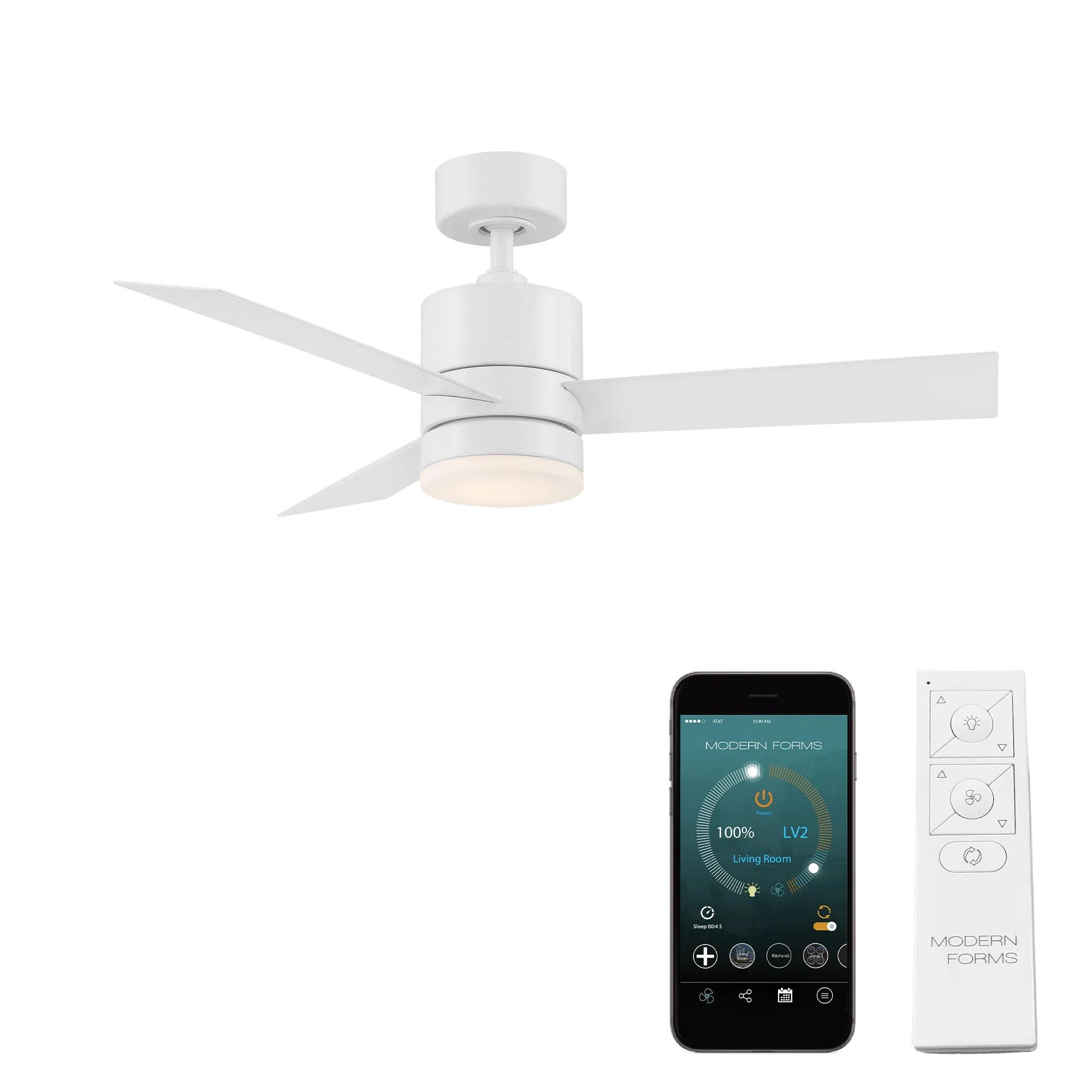 Axis Indoor/Outdoor 3-Blade 44" Smart Ceiling Fan with LED Light Kit and Remote Control