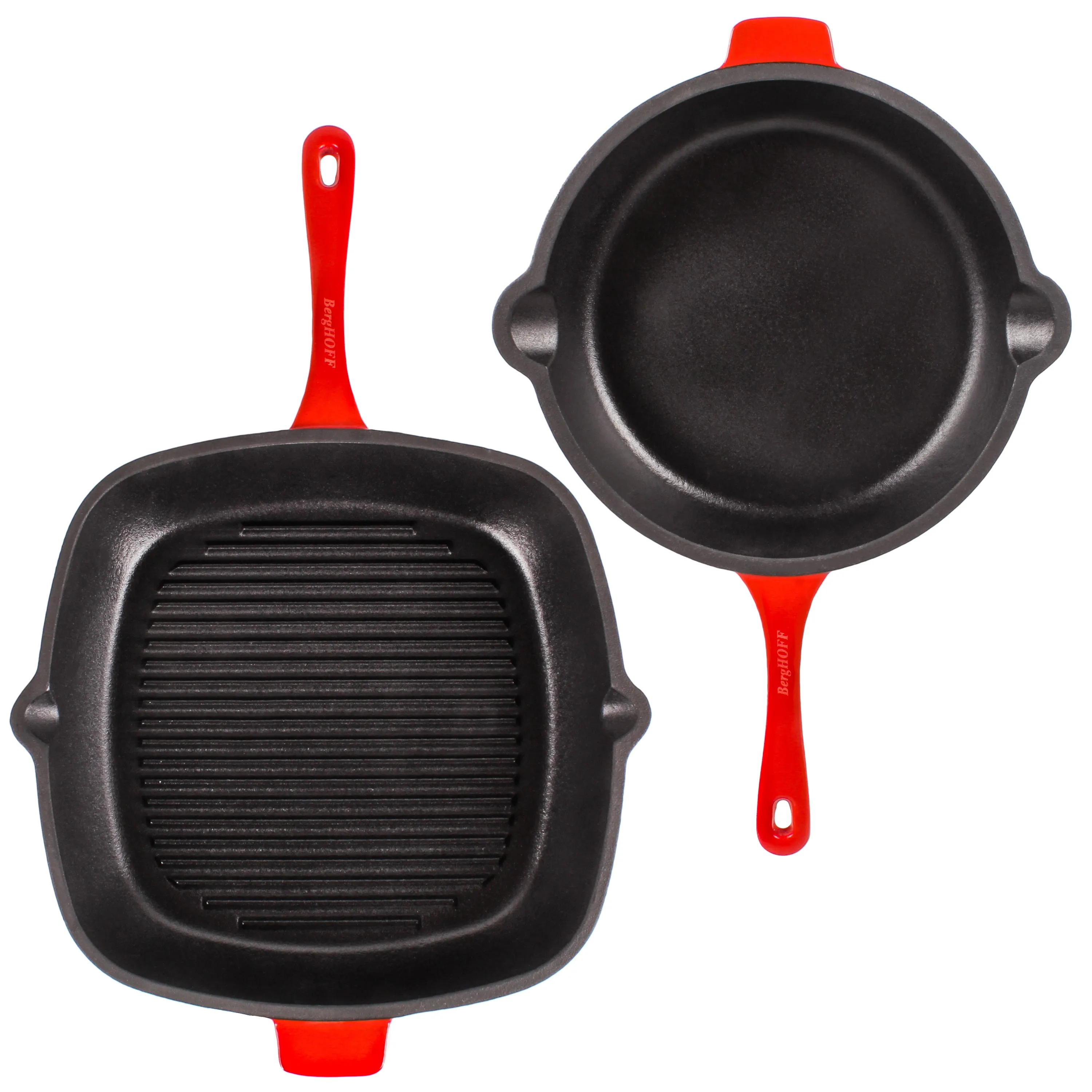 BergHOFF Neo 9pc Cast Iron Cookware Set, Red