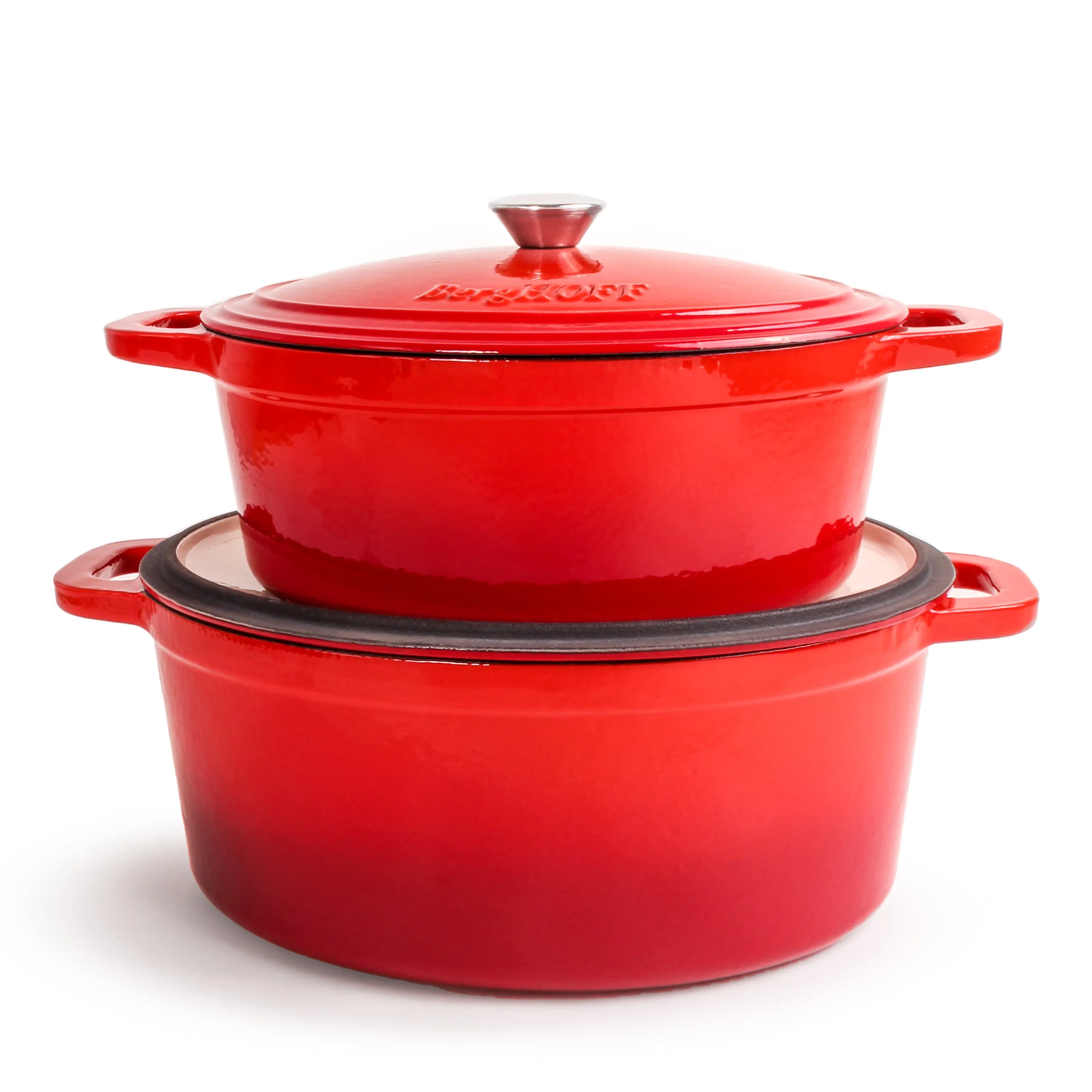 BergHOFF Neo 9pc Cast Iron Cookware Set, Red