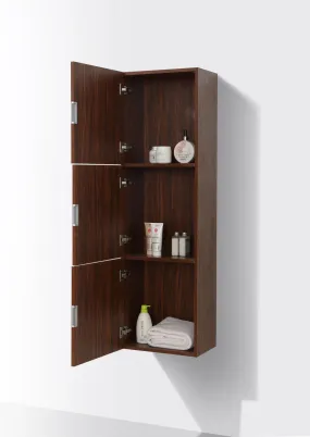 Bliss 18" Wide by 59" High Linen Side Cabinet With Three Doors in Walnut Finish