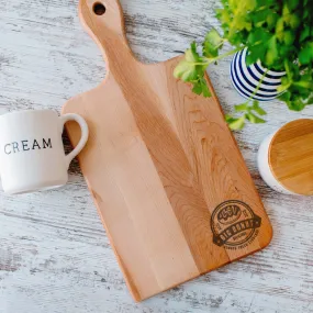 Business Corner Logo Handle Cutting Board