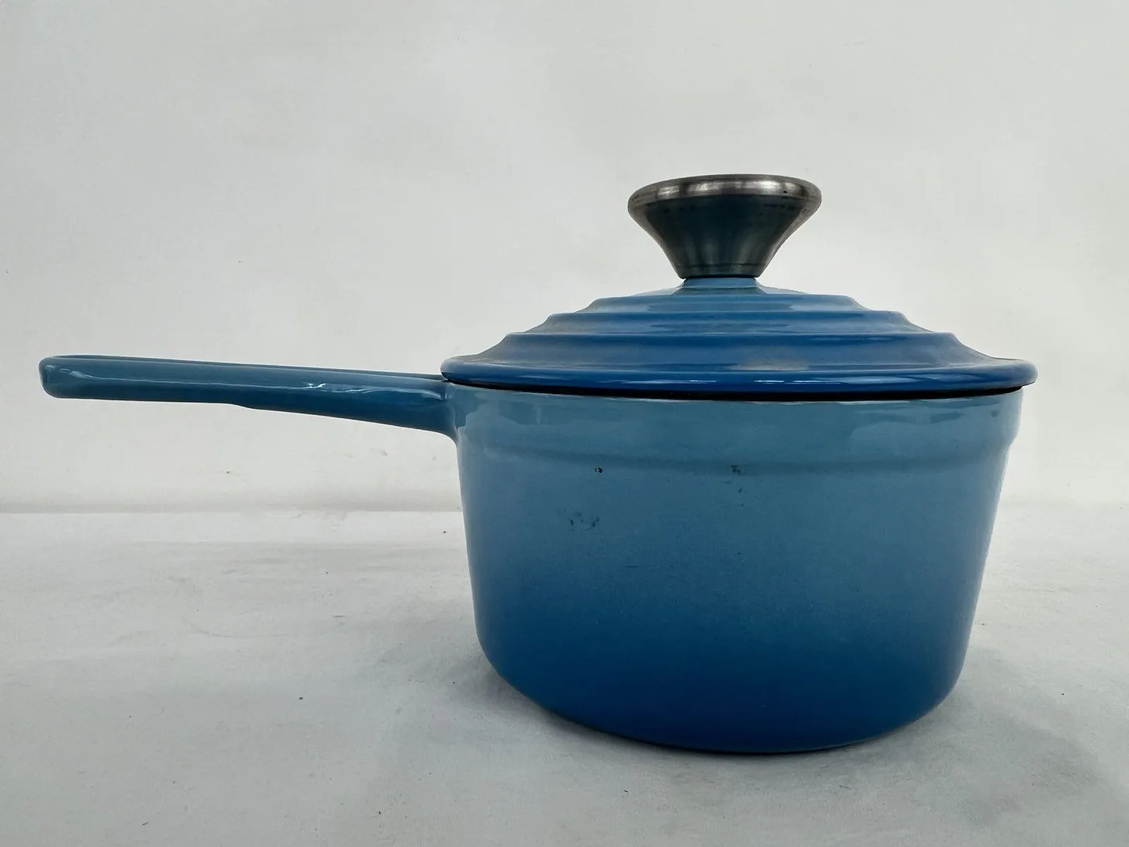 Cook's Essentials Enameled Cast Iron Saucepan 1Qt Blue