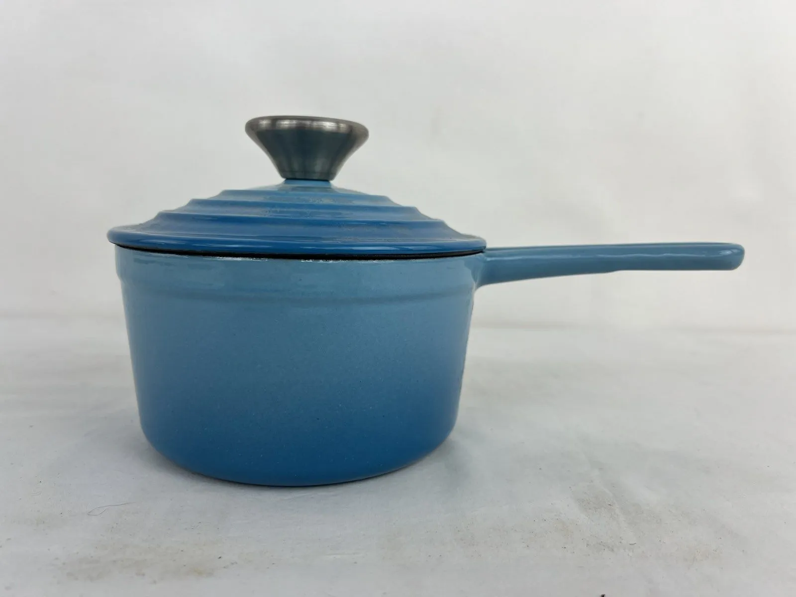 Cook's Essentials Enameled Cast Iron Saucepan 1Qt Blue