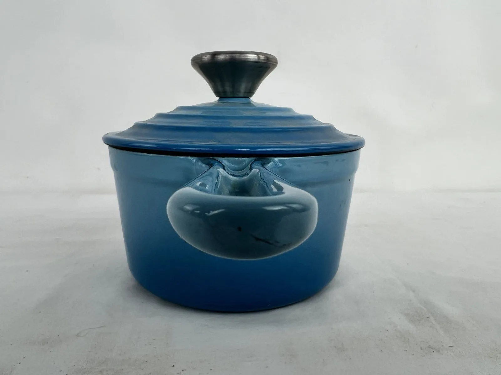 Cook's Essentials Enameled Cast Iron Saucepan 1Qt Blue