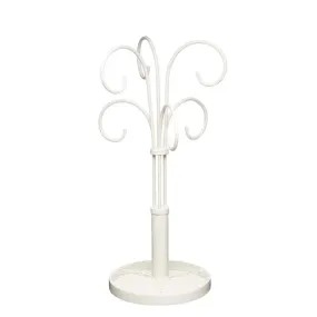 Cream Classic Wrought Iron Mug Tree Stand