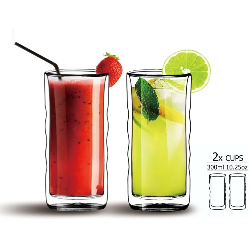 Cuisine  Art Double Wall Glass Cup 2Pcs Set-445 300ml