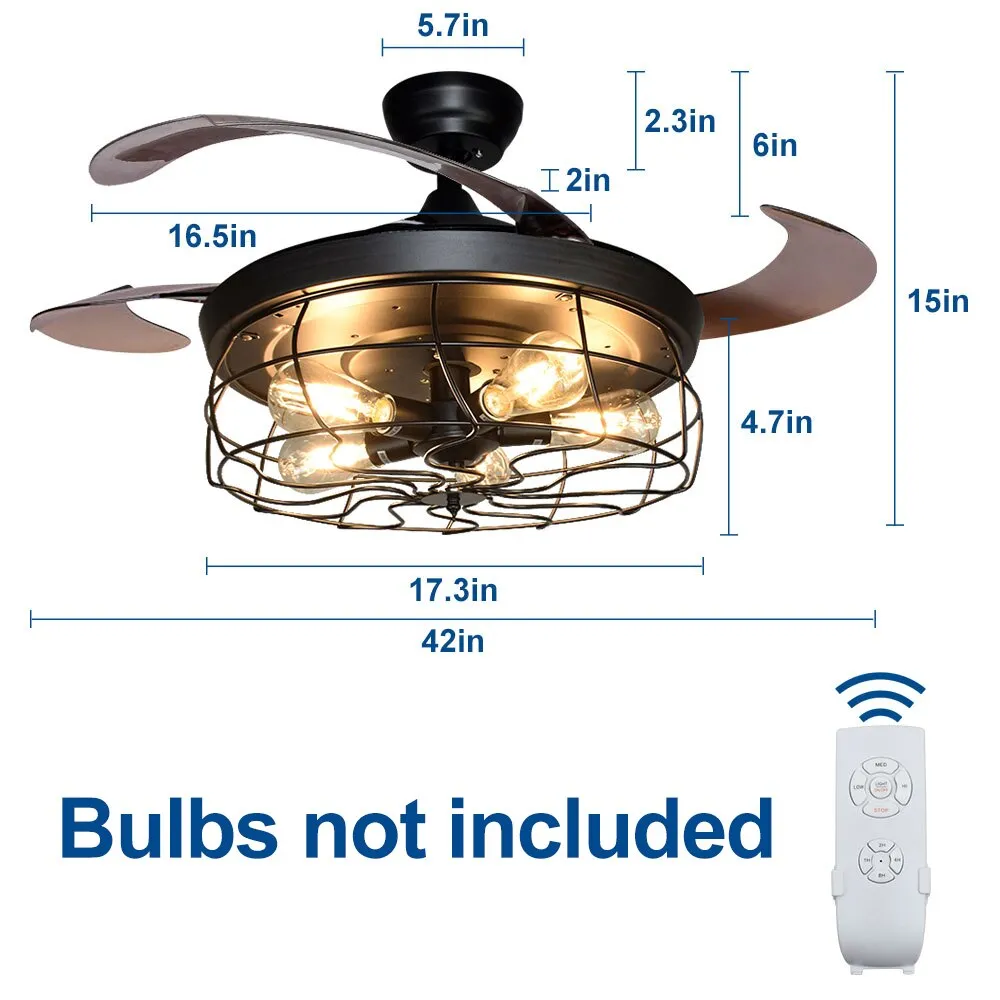 Depuley 36W Remote Crystal Ceiling Fan with Light 3-Blade Retractable LED Fan Chandelier Color  Changeable for Living Room Ect