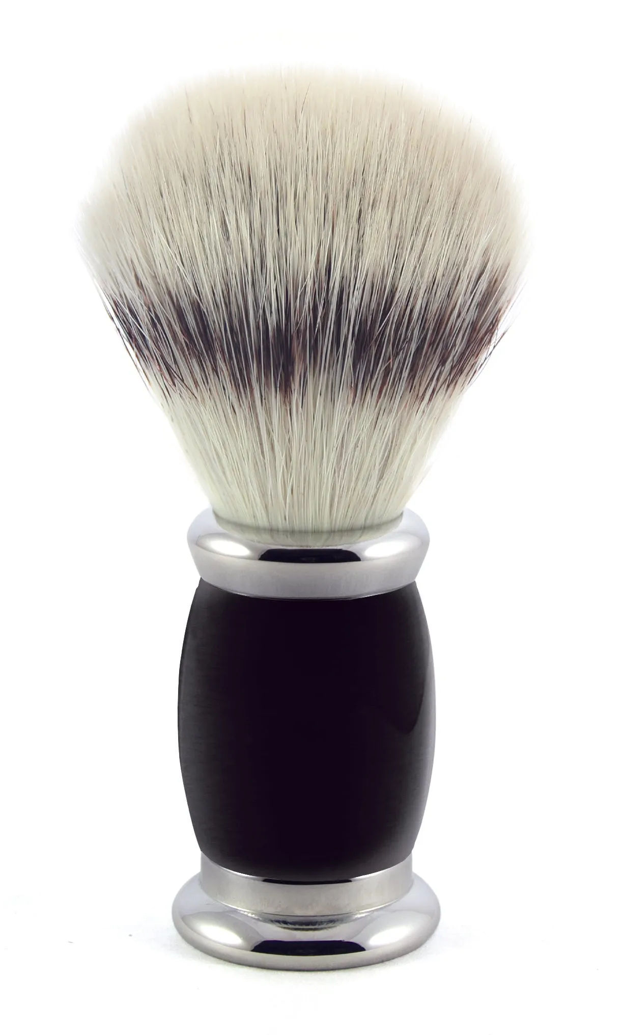 Edwin Jagger - B6SBSYNST Bulbous Black Synthetic Silver Tip Shaving Brush, Medium