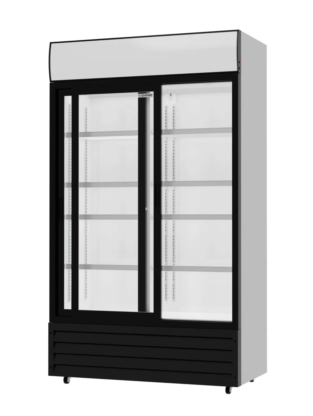 Empire Double Sliding Door Display Cooler with Merchandising Canopy - SS-P688WB-B