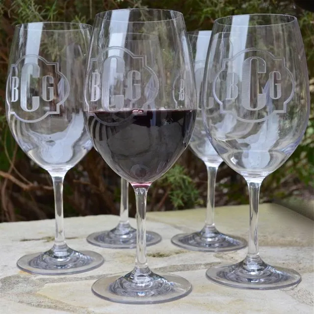 Engraved Tritan Red Wine Glasses