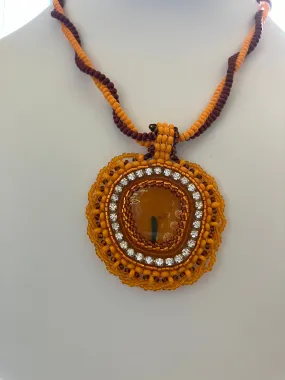 Fancy Brown and Orange Yellow Necklace