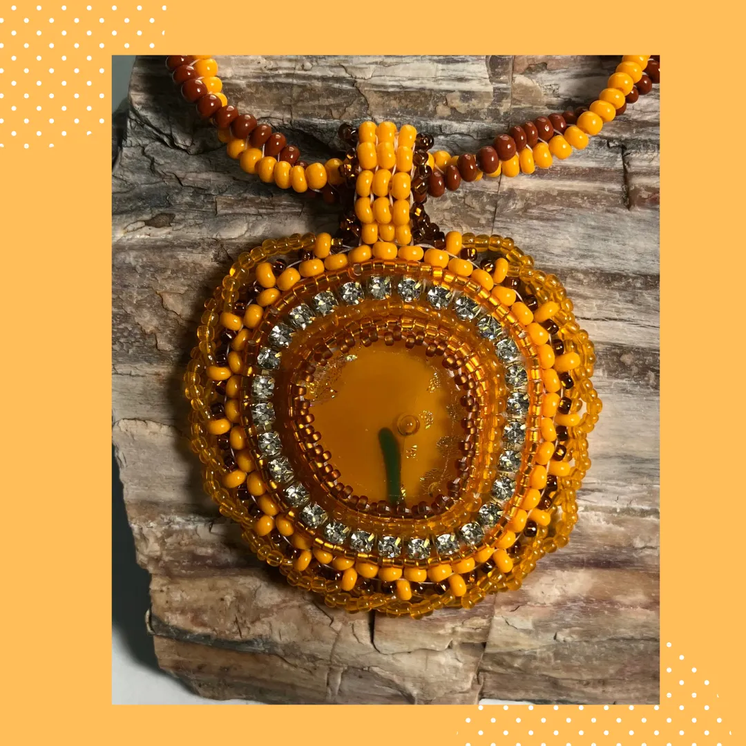 Fancy Brown and Orange Yellow Necklace