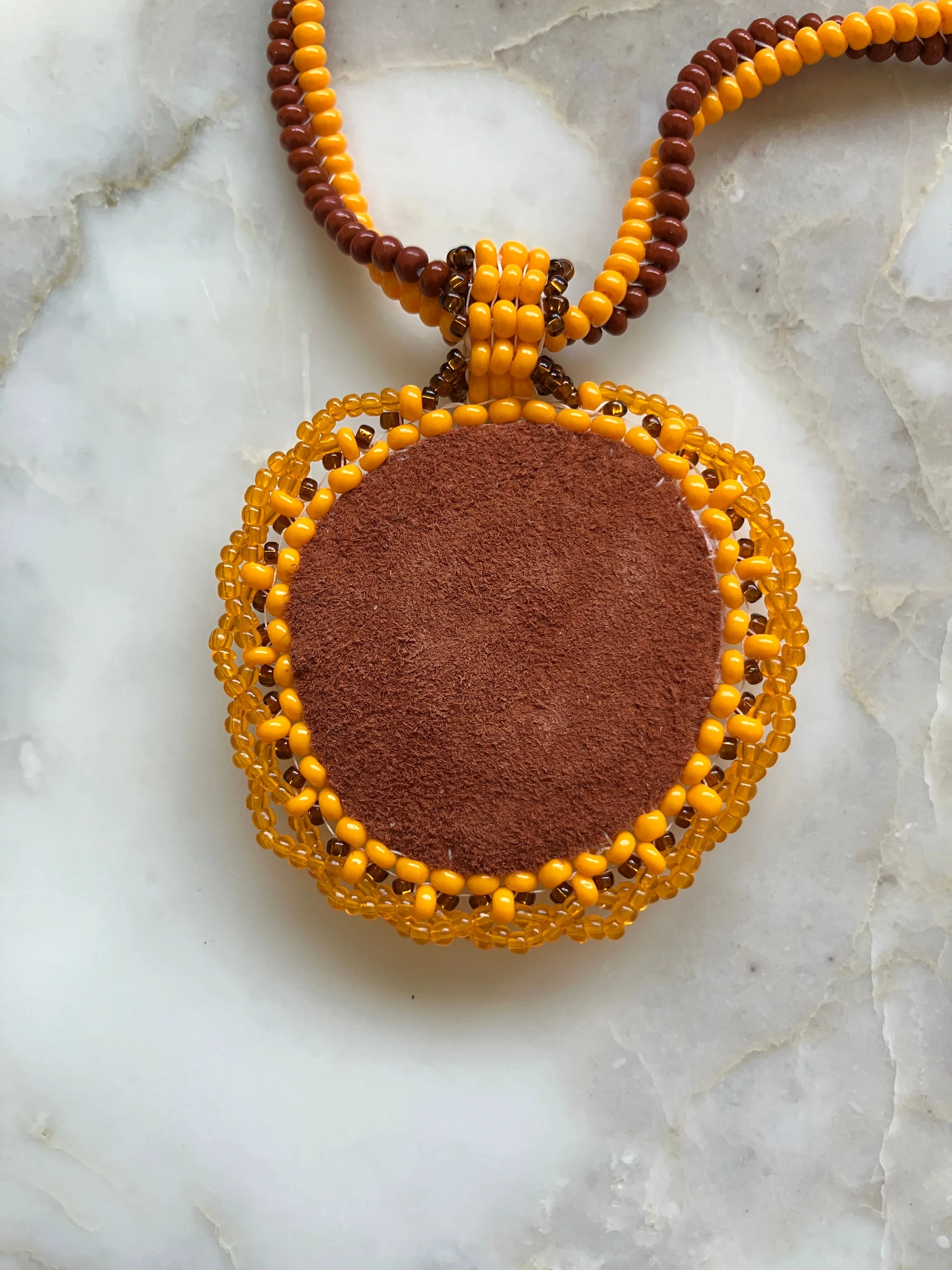 Fancy Brown and Orange Yellow Necklace