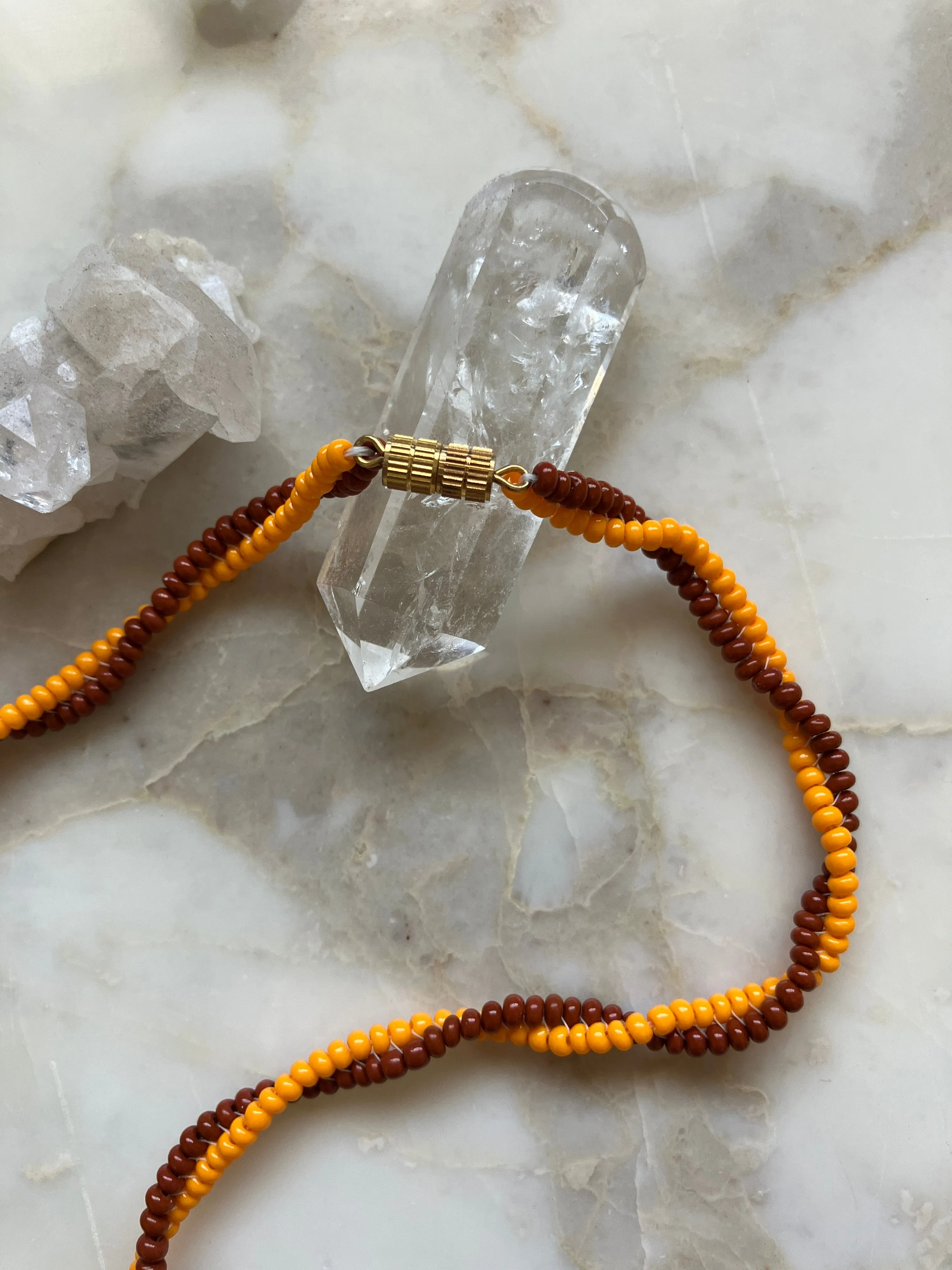 Fancy Brown and Orange Yellow Necklace