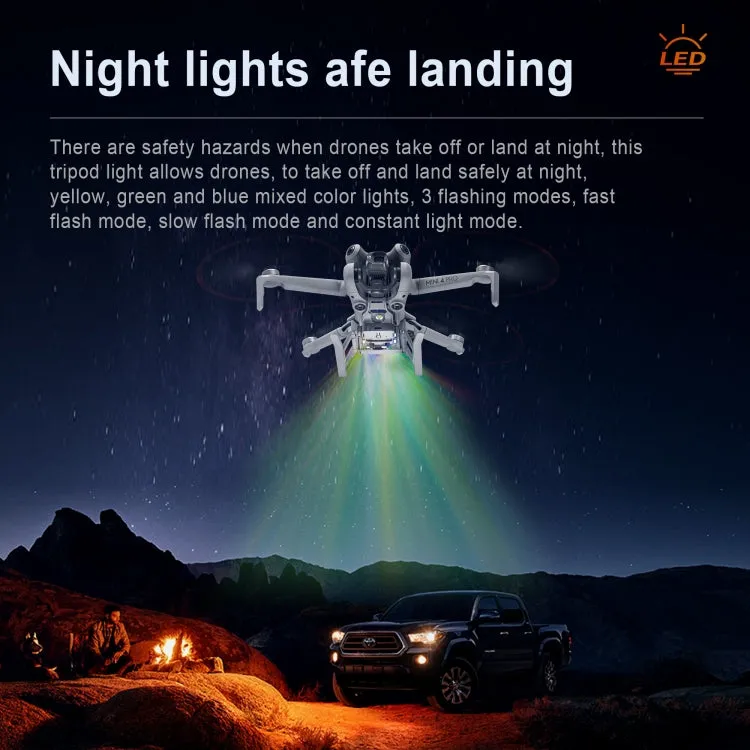 For DJI Mini 4 Pro STARTRC LED Light Folding Heightened Landing Gear Training Rack (Grey)