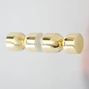 Glass Shower "Double Cup" Round Polished Brass Back to Back Door Knob