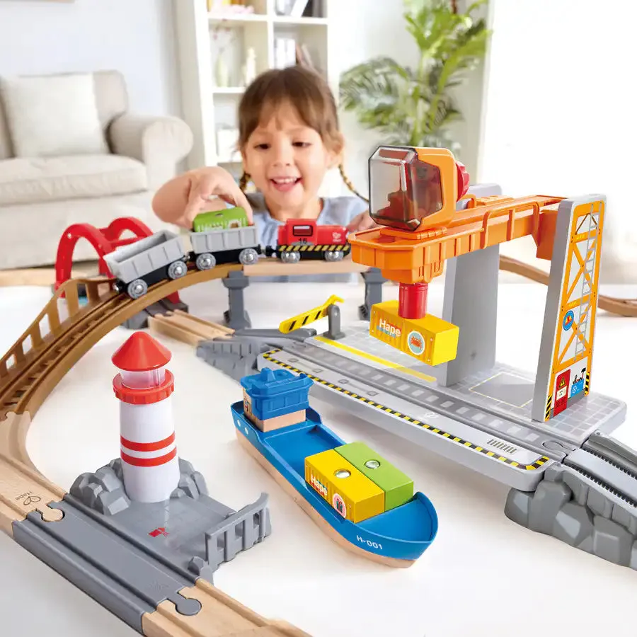 Hape Sea & Rail Cargo Transport Set