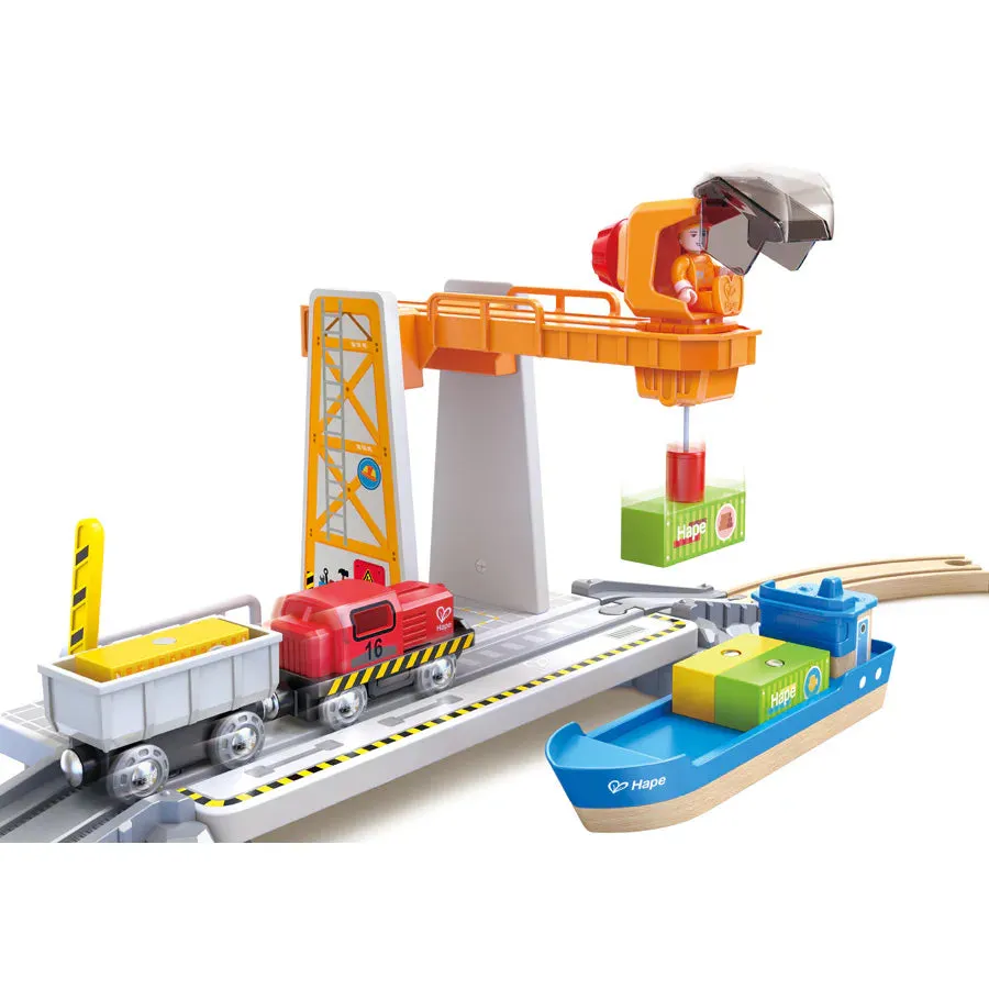 Hape Sea & Rail Cargo Transport Set