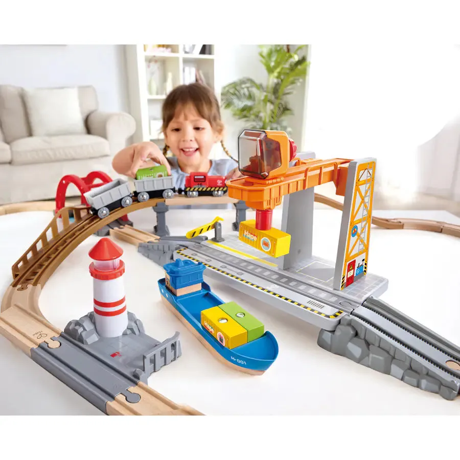 Hape Sea & Rail Cargo Transport Set