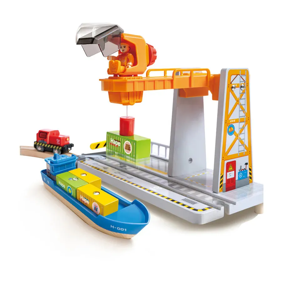 Hape Sea & Rail Cargo Transport Set