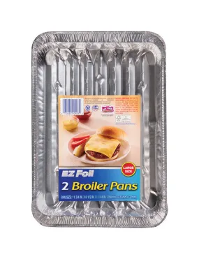 Hefty EZ Foil 8-1/2 in. W X 11-3/4 in. L Super Broiler Pan Silver 2 pk