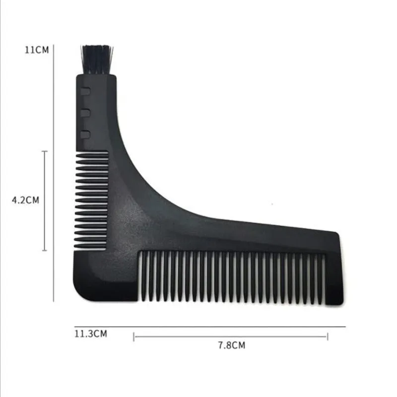 Hot 1PCS High Quality Beard Shaping Styling Template PLUS Beard Comb All-In-One Tool ABS Comb for Hair Beard Trim Template