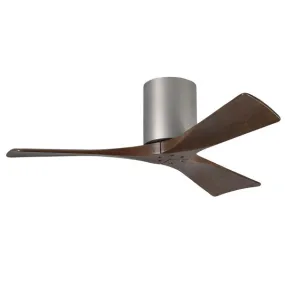 Irene-3 Hugger Ceiling Fan with Remote Control by Atlas – Brushed Nickel 42″