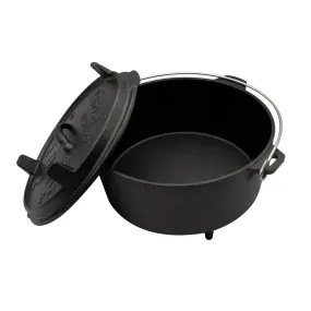 Keleday 12-Quart Cast Iron Dutch Oven with Lid, Ideal for Outdoor and Indoor Use – Pre-Seasoned Camping Cookware for Frying, Griddling, and Stewing.