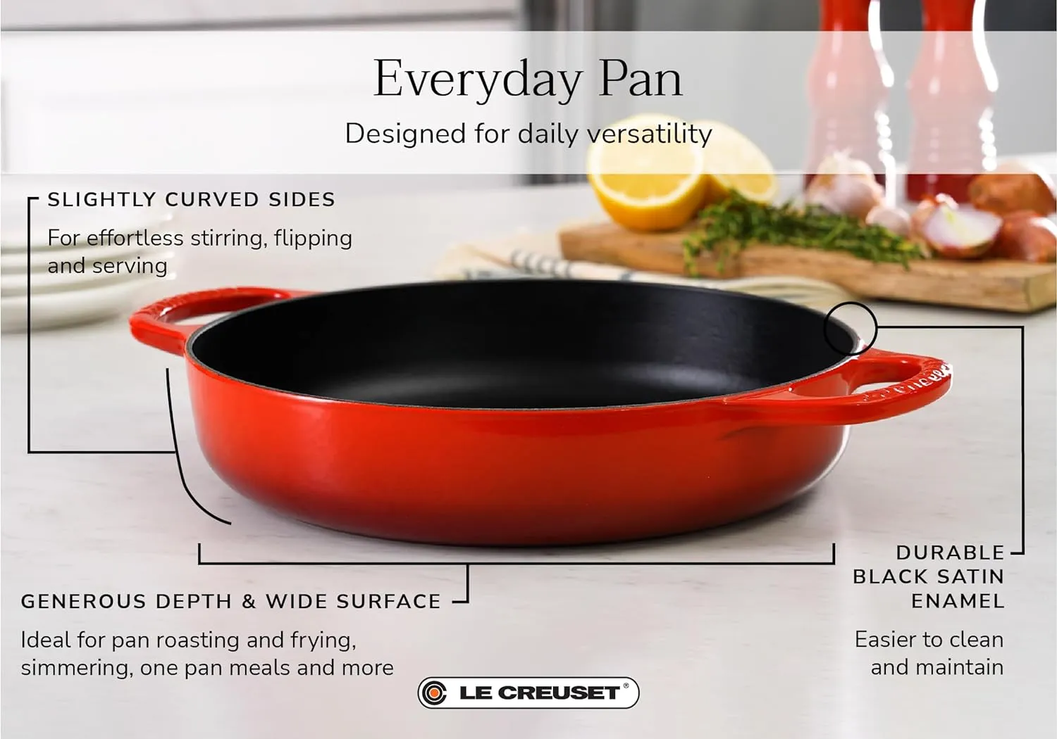 Le Creuset 11" Signature Everyday Pan - White