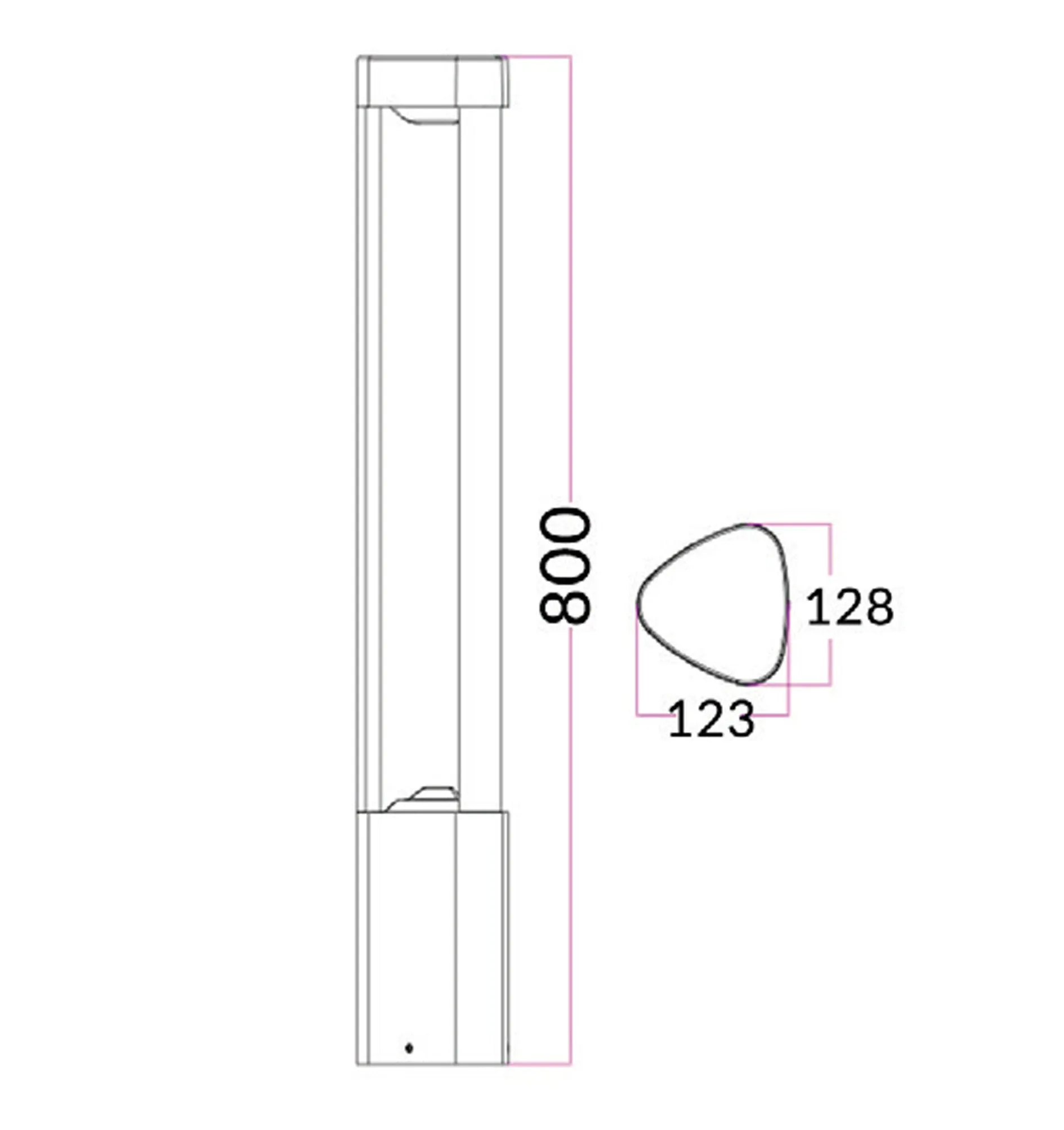 LED Surface Mounted Grey Bollard Lights IP54