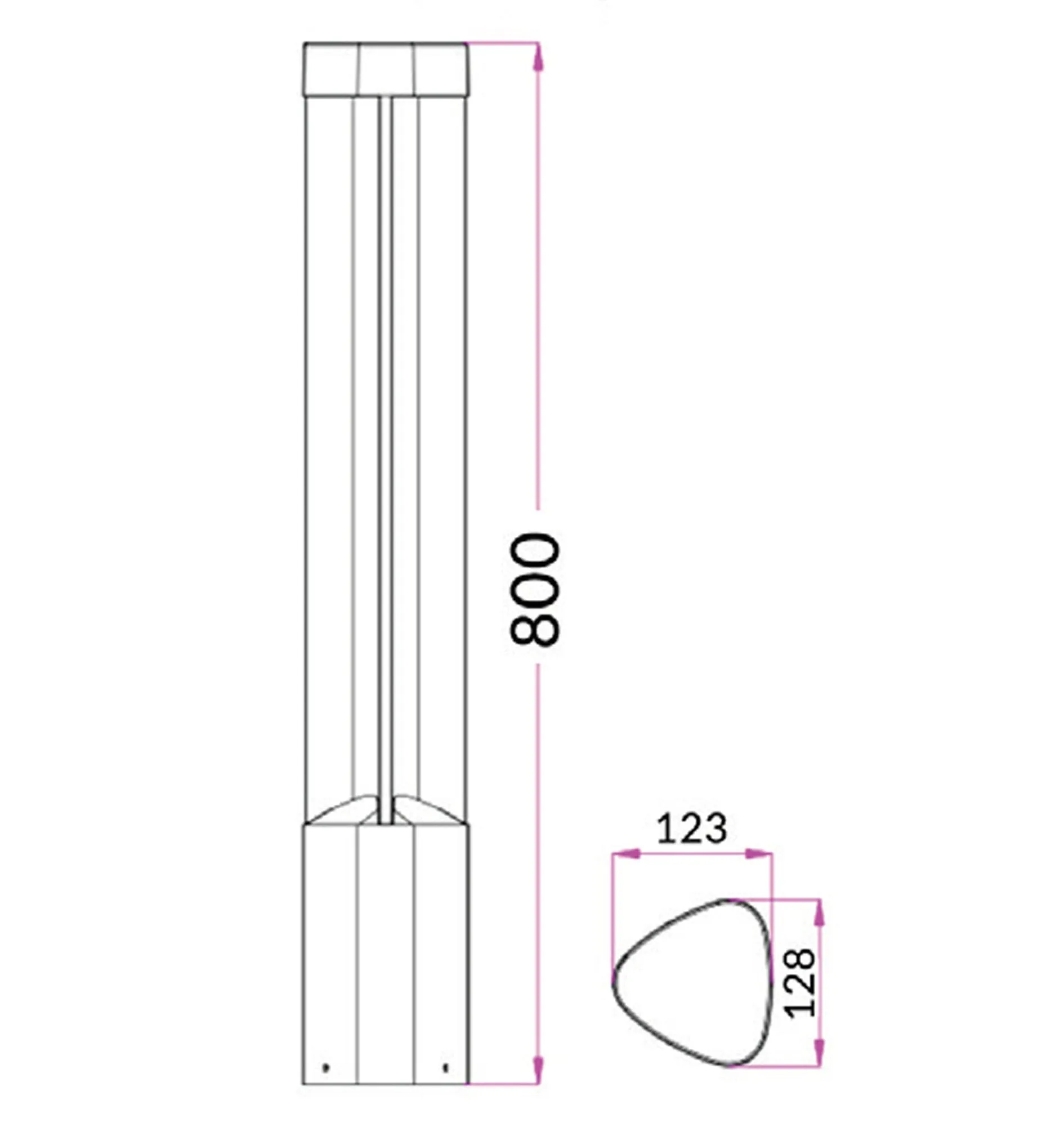 LED Surface Mounted Grey Bollard Lights IP54