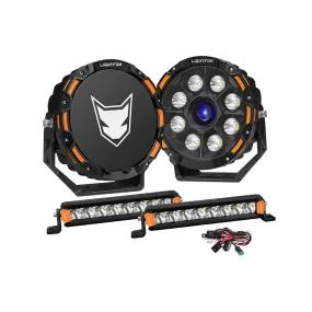 Lightfox 9 inch Osram Laser LED Driving Lights   8inch LED Light Pods   Wiring Kit