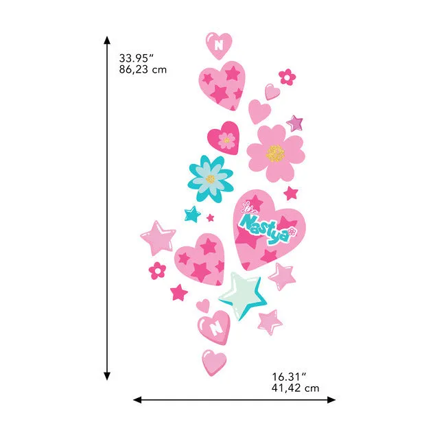 Like Nastya Hearts And Stars Giant Peel & Stick Wall Decals