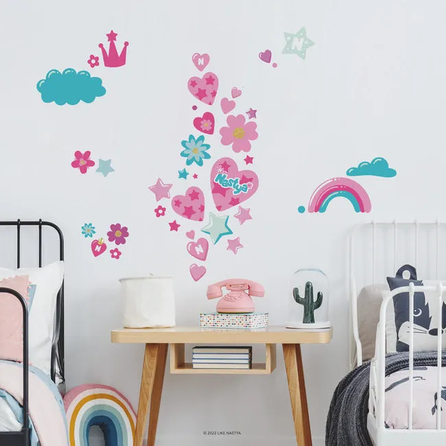 Like Nastya Hearts And Stars Giant Peel & Stick Wall Decals