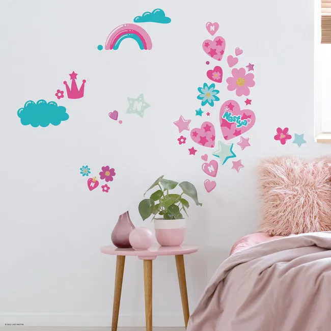 Like Nastya Hearts And Stars Giant Peel & Stick Wall Decals