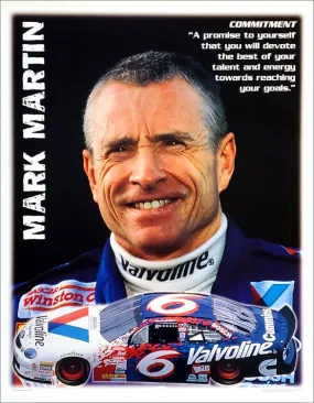 Mark Martin "Commitment" NASCAR Racing Superstar Inspirational Poster - SMR 1998