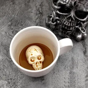 Metal Punk Gothic Skull at the Bottom of my Coffee Mug Prank Tankard!