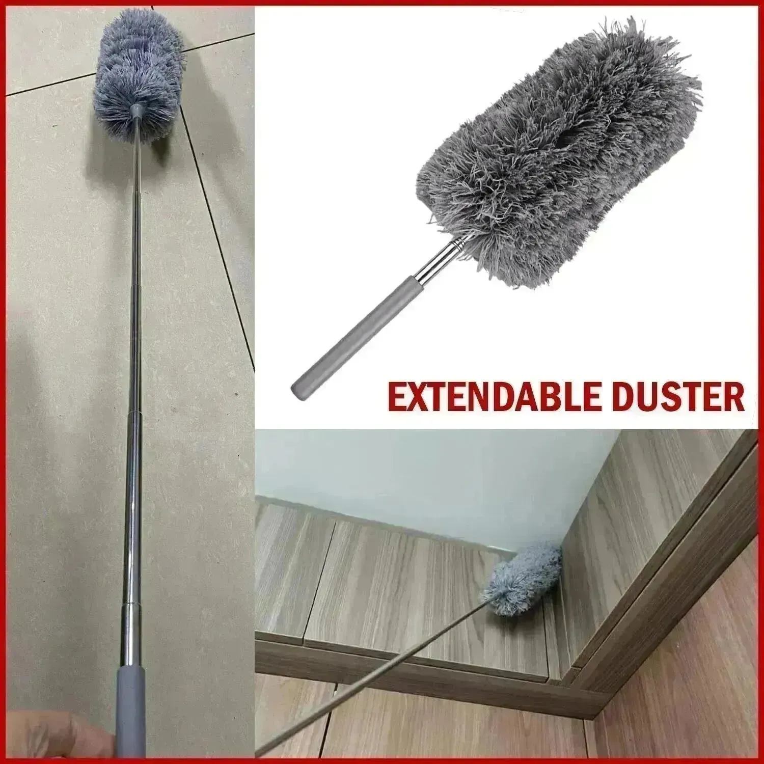 Microfiber Dusting Duster Feather Brush Household Extendable Cleaning Dust Tool